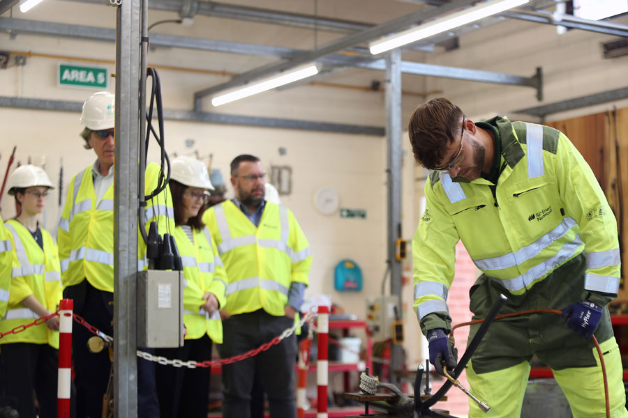 SP Energy Networks welcomes Steve Rotheram; Matthew Patrick MP; and Anthony Burns to its Hoylake training centre