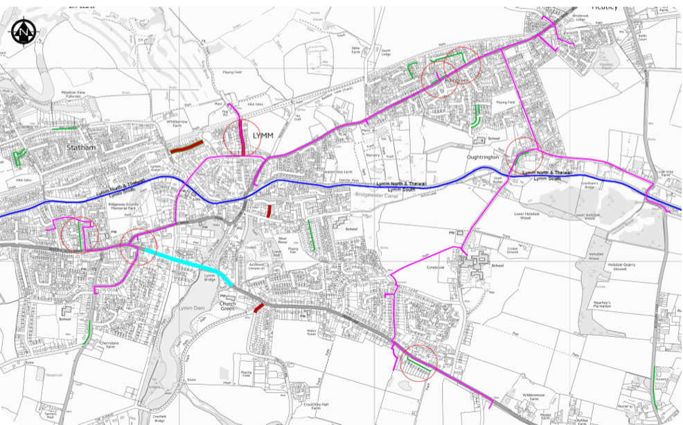 Lymm Project Map Overview, Highlight Works 