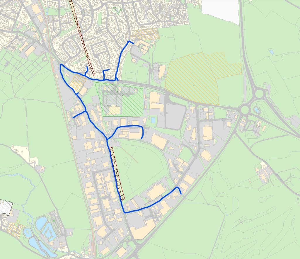 Route Map for Maes Y Clawdd