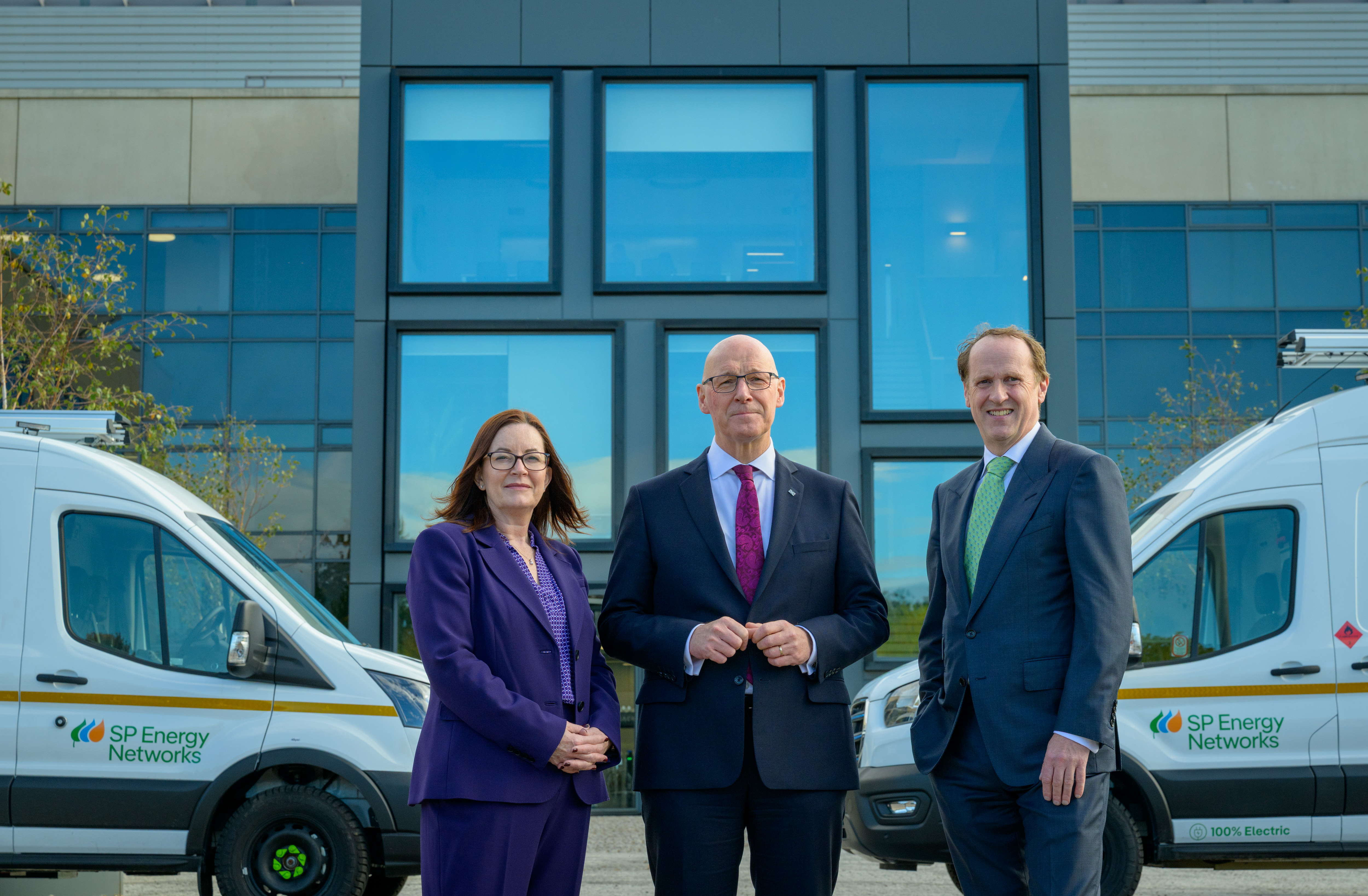 Edinburgh Park opening - Nicola Connelly, First Minister John Swinney, Keith Anderson