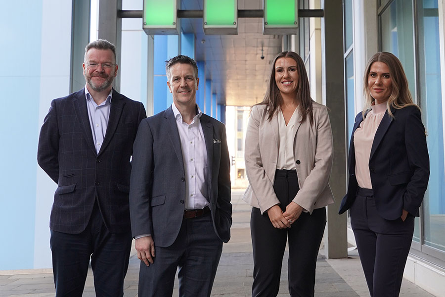 Caroline Blair, Scott Mathieson, Kathleen Davis & Dave Roberts pictured outside ScottishPower HQ